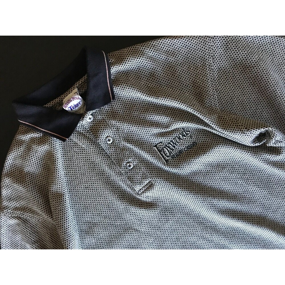 Vintage 90s Foxwoods Resort Casino Polo Shirt Men L Houndstooth Winningimage ATL